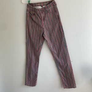 American eagle stretch mom Jean with mauve pinstripe